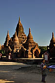 Bagan Myanmar. Cluster of red brick temples near Min myaw yaza  